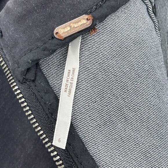 Free People Modern Femme Mini Skirt Black Stretch Denim Indie Sleaze - Picture 8 of 10